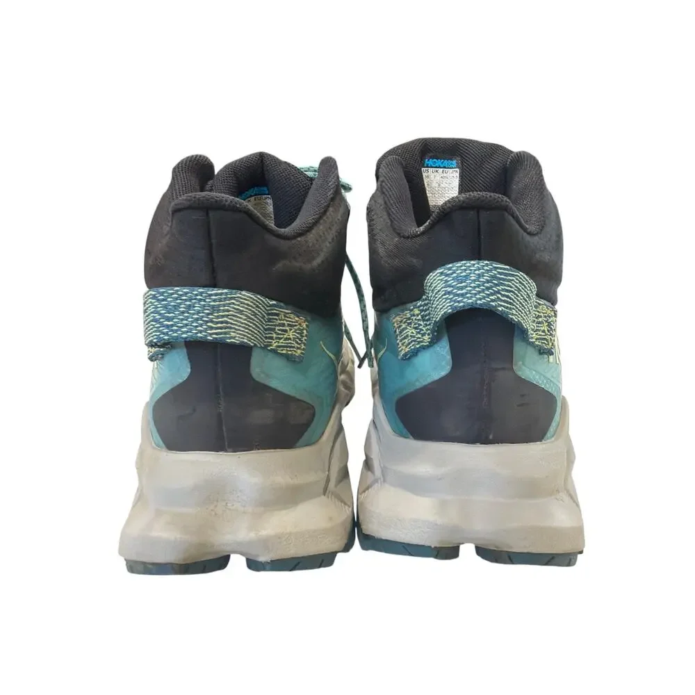 HOKA Trail Code GTX 8.5 B Blue lightweight waterproof hiking boots Vibram shoes